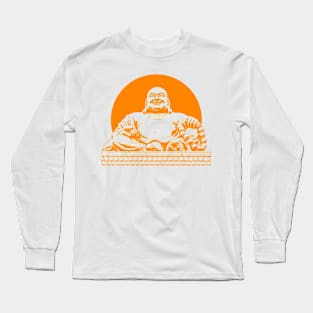 Buddhism Art Orange Color Long Sleeve T-Shirt